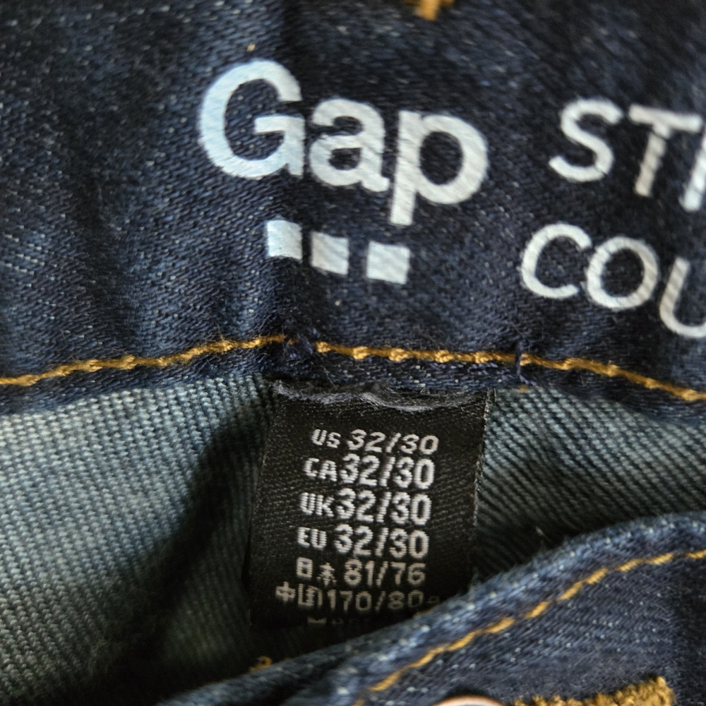 GAP Men's Straight Stretch Jeans - Deep Blue Size 32x30 - Picture 2 of 5